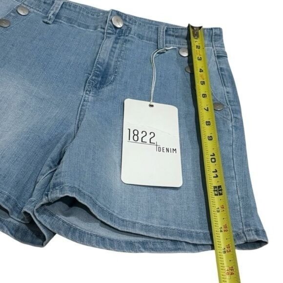 NEW 1822 Denim High Rise Short Exposed Pocket Buttons Coastal Comfort 6/28 - Picture 9 of 11